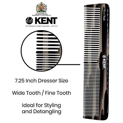 Гребен за тоалетна масичка Kent 16TG с две зъби, графитовая гребен за коса, брада и мустаци с фини зъби, гребен