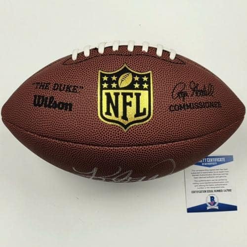 Кърт Уорнър е подписал Реплика на футболни топки на NFL Duke (A) ~ Бекет БАС COA - Футболни топки с автографи