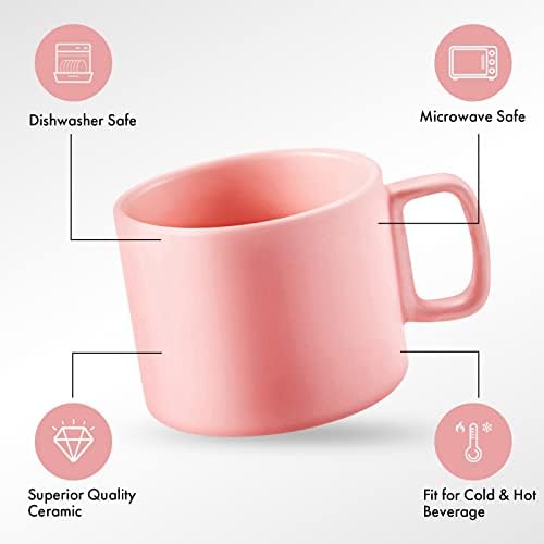 Кафеена Чаша VOBAGA 11 грама, Чай, Чаша с Плоско Дъно, Согревающее Кафе и Мляко за офиса и дома (Розовый1)