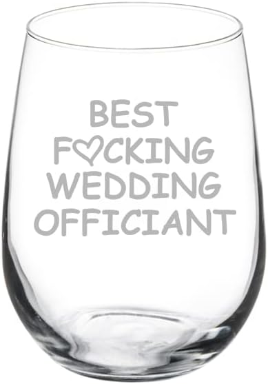 Чаша за вино Best Fcking Wedding Officiant Смешни (17 унции без крака)