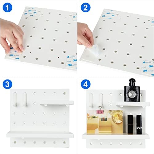 Комплекти стенни плоскости от ABS-пластмаса ZIQI, 4 опаковки бял дисплей за закрепване, Органайзер за инструменти Направи