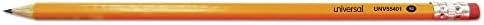 Универсален молив дървен корпус UNV55401 HB #2 с предварително шлайфане - Черно грифель, жълта гильза (24 бр. в опаковка)
