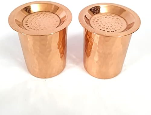 Сервировочный Чаша за вода Al Tijarti Cooper С Капак Комплект от 2 Теми 350 Мл Ползи За здравето Аюрведа
