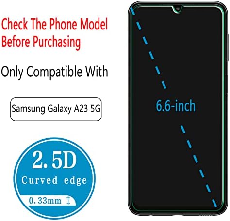 Защитно фолио от закалено стъкло Bencuku от HPTech (2 опаковки) за Samsung Galaxy в а23 /Galaxy в а23 5G, защищающая екрана от надраскване, без мехурчета, удобна за употреба