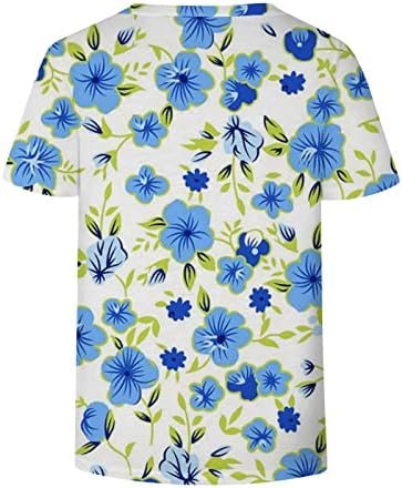 Модни Летни Потници за жени 2023, Свободна Тениска с кръгло деколте и Принтом, Ежедневна Блуза с Къс ръкав