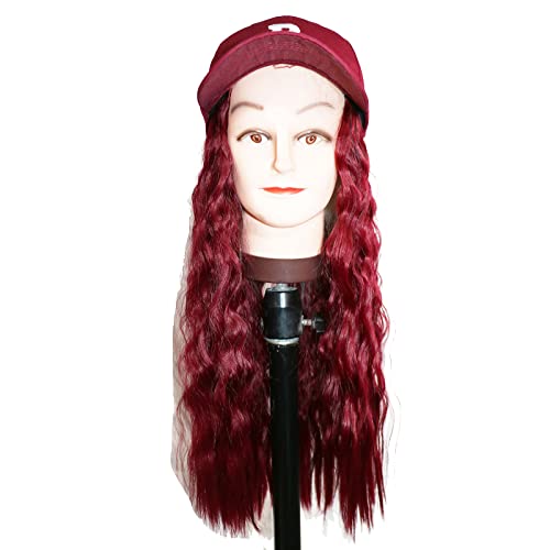 Бейзболна шапка LEEWIN с Одноцветными Ролята на Царевично Ликвидация вълна Къдрава коса Велкро, Перука, Синтетични Перука, за жени или Момичета (18 инча, коса от Розово