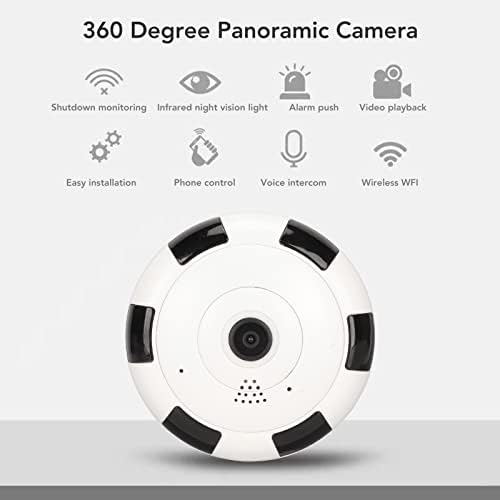 Панорамна Камера на 360 Градуса, 2-Мегапиксельное Откриване на движение, Wi-Fi Връзка, Камера за сигурност Рибешко