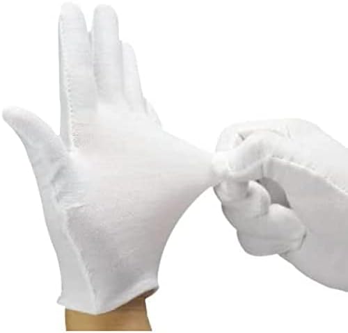 15 Двойки Меки Памучни работни Ръкавици, Бели Памучни Работни Ръкавици за мъже и Жени, Кетъринг, сервитьори, Шофьори,