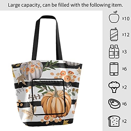 Есенна тыквенная Чанта за Деня на благодарността, сгъваема Чанта-тоут През рамо, Множество Продуктова чанта,