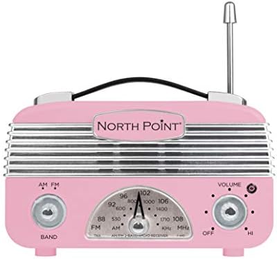 Джобно винтажное радио Northpoint AM / FM с най-добрия прием, дизайн на 1960-те години, 3 AA, работещо на батерии, регулиране на силата на звука и дръжка за включване / изключване