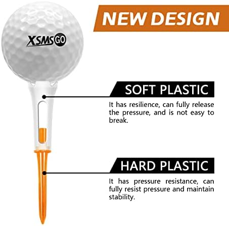 Пластмасови тениски за голф XSMSGO с 4-и амортизирующим материал 3-1 /4 Professional Series Performance Ниско съпротивление, намалява триенето и страничното въртене, Кутия от 14 тениски