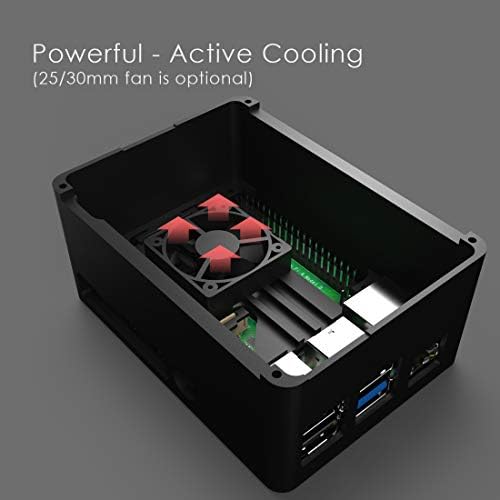 алуминиев радиатор anidees Extra High Pi Case със Силикон термопокрышкой за Raspberry Pi 4 Модел B Черен (AI-PI4-BB-PRO-H)
