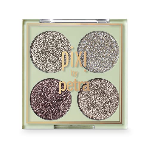 Pixi Beauty Glitter-y Eye Quad - GoldLava | Сенки За очи с четири Прессованными пайети | Козметика за очи С рициново
