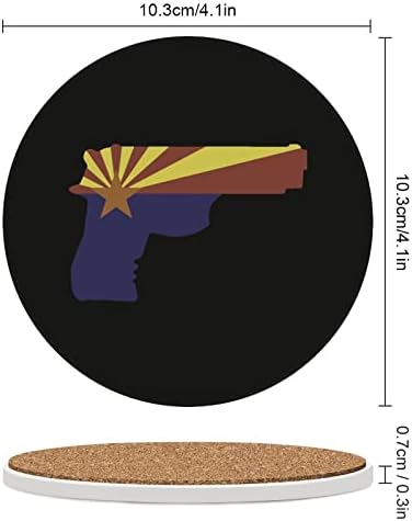 Пистолет Флаг на щата Аризона Керамични Автомобилна Стойка Кръгли поставки за чаши За Напитки Модерни Автоаксесоари