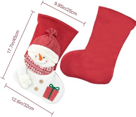 Maylai 2 Опаковки 17,7Коледни Чорапи, Дълги Чорапи на Дядо коледа, Снежен човек, за Семейството, Класическа Украса за Камината, Подвесное Украса за Коледа на Празнични па