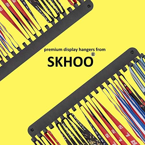 Багажник за изложбата на стоки Skhoo Premium Gymnastic Medal Holder, Държач за медали с 20 куки цвят Черен, Рафт