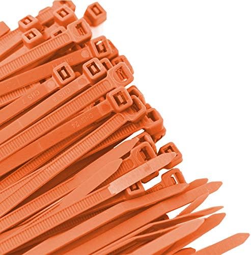 Стандартни Самоблокирующиеся найлонови кабелни връзки Pro Вратовръзка за вътрешна и външна употреба | 11,8 инча, 50 паунда. Якост на опън, Оранжев найлон, 100 опаковки (PN: