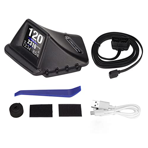 Черен автомобилен HUD дисплей, Многофункционална двухрежимный OBD GPS HUD Сензор 4 Алармени системи за автомобила.
