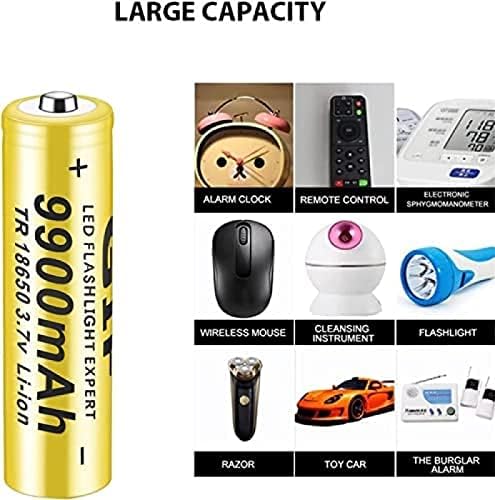 Акумулаторни Батерии MORBEX 3,7 В, Батерия 9900 ма, Литиеви Литиево-Йонни Батерии с голям Капацитет, Горната част на Батерията