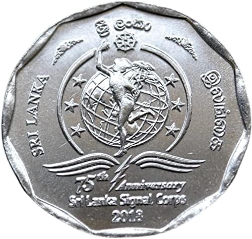 Възпоменателна монета на Шри Ланка от 10 Рубини в чест на 75-годишнината на Сигнала на корпуса 2018 година, от Никелова стомана 26,4 мм