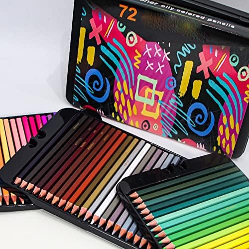Цветни моливи HNKDD Професионален набор от 72/120/180 цветове с меки пръчки на восъчна основа, са подходящи за рисуване