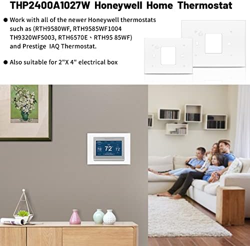 Стенни плоча на термостата е Съвместима с Фаянс Монтажна плоча THP2400A1027W Honeywell Home Thermostat Coverplate