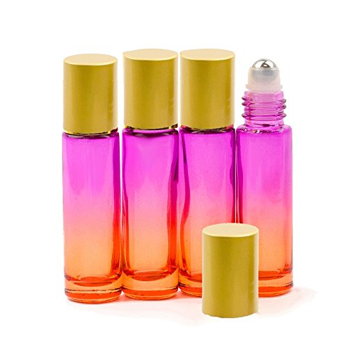 Grand Parfums Престижна Стъклени Флакони с градиентным валяк Pacific Sunrise Ombre обем от 10 мл с МАТОВО ЗЛАТО Алуминиеви