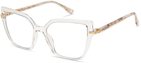 AMOMOMA Модни Квадратни Очила за четене с Блокиране на Синя светлина за Жени, Дамски Очила за четене с Пружинным