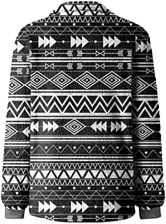 WENKOMG1 Мъжки Пуловер С ацтекскими Модели Пухкави Етнически Пуловер с Дълъг Ръкав, Удобна Горна дреха с яка-часова, Пухкав Пуловер Редовен Намаляване на