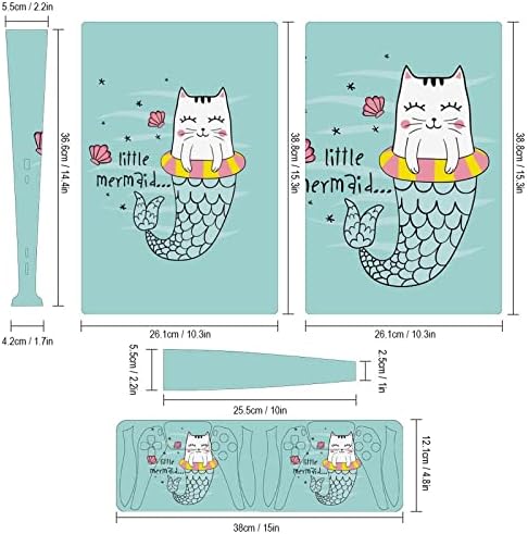 Сладък котка Русалка, пълна защитна кожна покривка, дизайнерски стикер-стикер, съвместима с конзолата PS5 Digital
