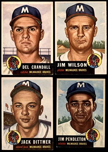 1953 Топпс Милуоки Брэйвз Сет Бостън/Milwaukee Braves (сет) EX/MT Braves