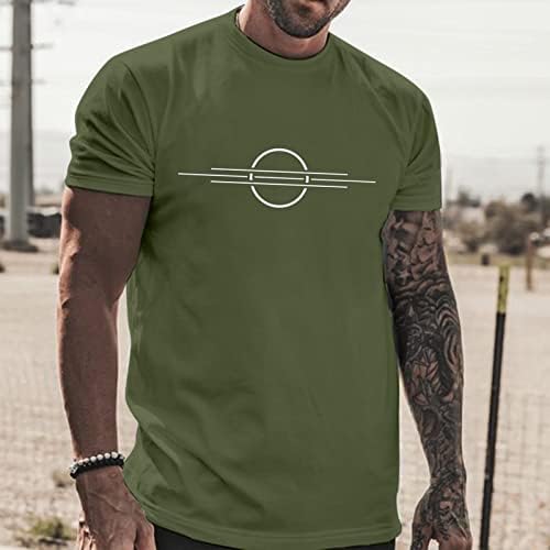 XXBR Летни мъжки солдатские Тениски с къс ръкав в кръгла лента с графичен принтом Фланелка За бягане, тренировка,