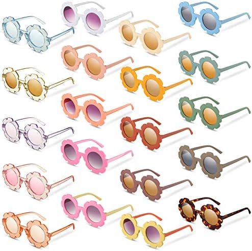 20 Броя Кръгли Слънчеви Очила във формата на Цвете За Момичета, Слънчеви Очила във Формата На Цвете, Сладък Улични Плажни