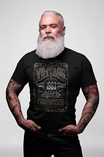Мъжка тениска като подарък за 60-годишнината - Реколта 1963 г., се Движи до Съвършенство - Подарък за 60-годишнината