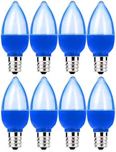 8 Опаковки c7 Led Синя Крушка 1 W Нощна Лампа Мини Led Лампа и Свещници E12 Основен Декор на Сини Крушки или