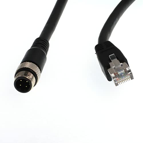 DRRI M12 4pin D-Code Щекер към Ethernet конектора RJ-45 Екраниран Кабел CAT6 за Profinet мрежи Ethernet /IP