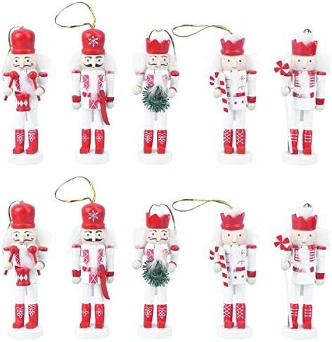 Abaodam 10 бр. Лешникотрошачката Коледна Украса Открит Дървен Коледен Лешникотрошачката Фигурки на Войници Празничен Дисплей Куклени Подаръци
