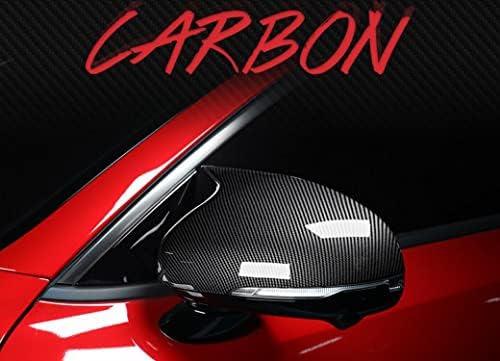 JUIVEEL Horns Стил карбон Модел ABS Капачка Външно Огледало Странично Огледало за Обратно виждане Капак Капак Завърши Съвместима с KIA Stinger 2018 2019 2020 2021 2022