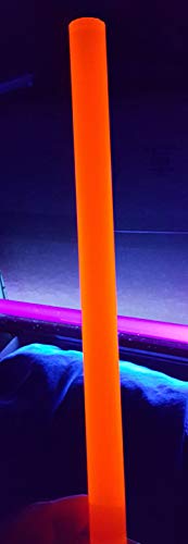 2 Дължина 1/2 Диаметър x 12 Дългата Прозрачна Флуоресцентно Оранжево Акрилни прът с дължина 0,50 Диаметър - 12,7 мм