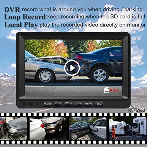 Система за резервна камера с 9 Монитор 1080P за АВТОБУСА Полуфинал Box Truck Trailer Camper, 4 Разделени на екрана с Четырехъядерным резолюция HD DVR + IP69 Водоустойчива Камера за зад