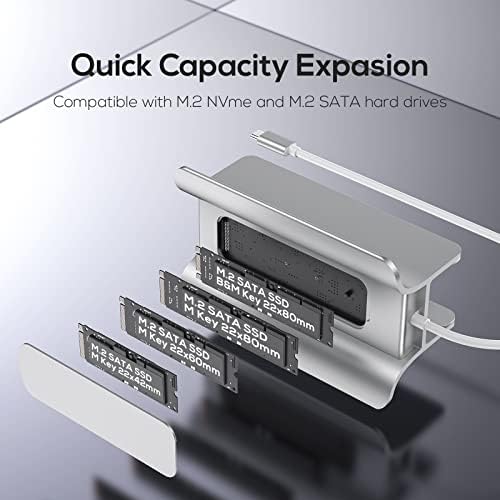 Преносим USB C-hub за Mac Mini, адаптер-хъб 5 в 1USB С подкрепата на разширяване на M. 2 NVMe SSD, зарядно устройство с