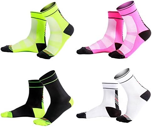 Чорапи за колоездене GUUMOR - 4 Опаковки Мъжки И Женски Компрессионных спортни Чорапи За тренировки