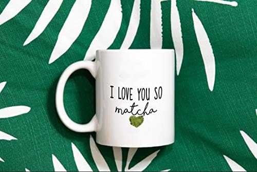 Чаша за любителите на Мача, О, аз Толкова Те обичам, Подарък Чаша за чай Мач, Чаша за Зелен Чай, утайка от чаша, Чаша за подаръци, Подаръци за любителите на Мача, Чаша з?