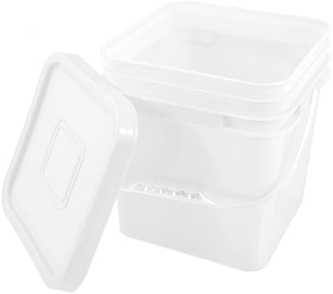 Zerodeko Диспенсер за зърно Кофа-опаковка за зърнени храни Контейнер-ведерко с Уплътнителен капак и пластмасова дръжка