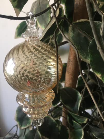 Висящи златни стъклени декорации за коледната елха|Коледна украса| Коледни декорации за всекидневна|кухненски