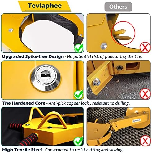 Tevlaphee Wheel Lock - Брави за гуми в багажника на колата, анти-кражба Прислужници за колелата Ремаркета,