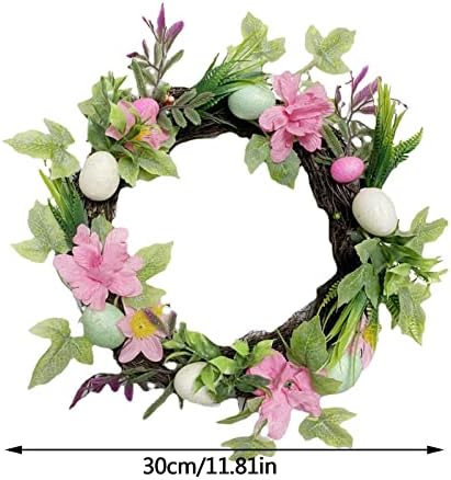 Свети EasterOutdoor Великденски Венец На Батерии, Имитация на Пролетното Украси, Великденски Яйца, Пролетен Венец, Декор за