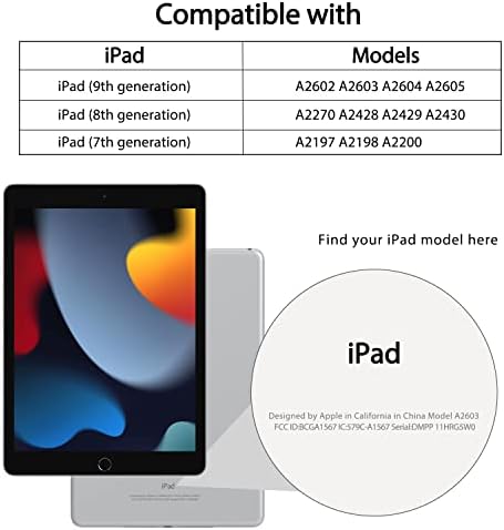 Калъф Casetego за iPad 10.2, Калъф за iPad 9th / 8th / 7th поколение с защитно фолио за екрана и стойка, Блестящ устойчив на удари калъф с пайети за цялото тяло за iPad 10.2 инча 2021/2020/2019 н?