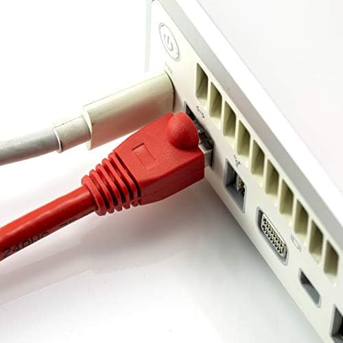 NTW Ethernet Кабел Cat6 Проверени 5 фута с ЧЕРВЕНО Покритие Конектор RJ-45 Интернет-LAN Тел Кабел Кабел за