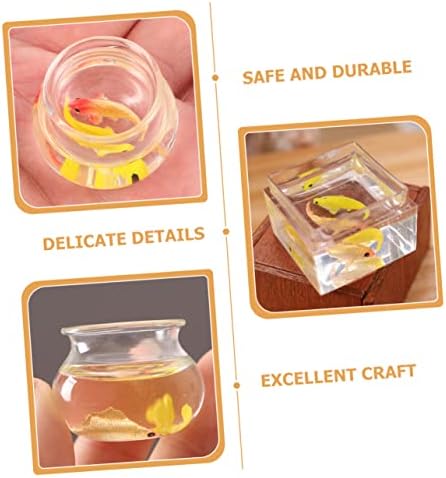 TOYANDONA 2 елемента Мини Купа за Златни Рибки Мини-Аксесоари за Пластмасови Чаши За Риба, Декориране на Офис Масата